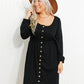 Scoop Neck Empire Waist Long Sleeve Mini Dress -