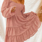 Printed Off-Shoulder Smocked Tiered Dress -
