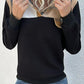 Plaid Ribbed Quarter-Snap Sweatshirt -