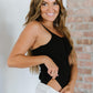 White Birch Laced-Up Luxe Ribbed Bodysuit -