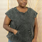 Sew In Love See You Around Acid Wash Pocket Tee -