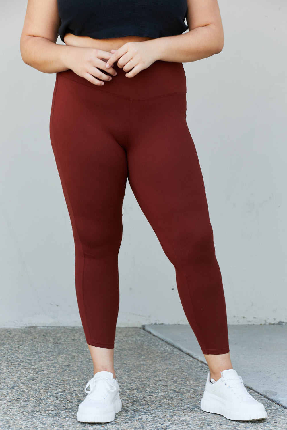 Zenana Full Size Wide Waistband Yoga Leggings -