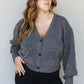 White Birch Speechless Full Size Textured Bubble Sleeve Cardigan -