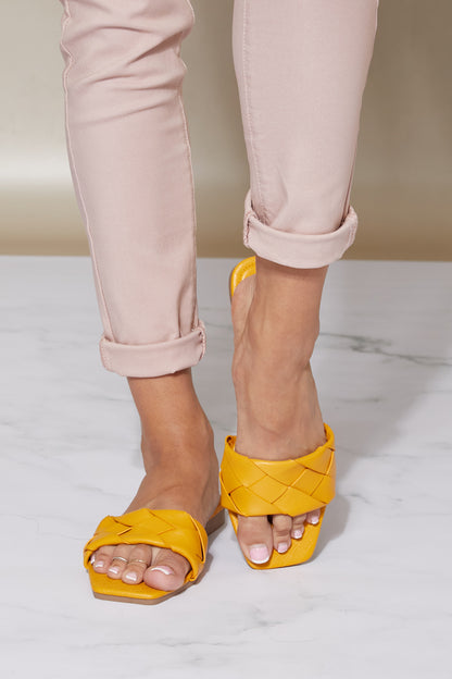 Cape Robbin Follow Your Dreams Woven Slides - Marigold / 5.5