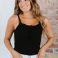 White Birch Laced-Up Luxe Ribbed Bodysuit -