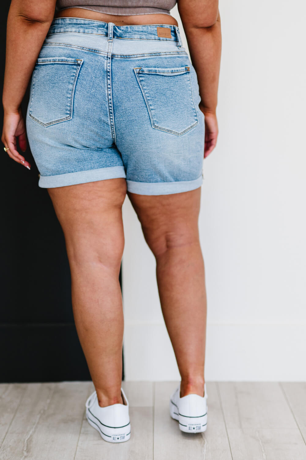 Judy Blue Twice As Much Two-Tone Shorts -