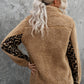 Animal Print Quarter-Zip Sherpa Sweatshirt -