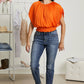 Glam Positively Glowing Pleated Smock Waist Top -