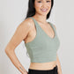 White Birch Sense of It All Cropped V-Neck Tank Top in Mint -