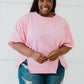 Sew In Love Sippin' Lemonade French Terry Top in Pink -