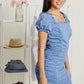 SHOPIRISBASIC Mon Amour Ruched Denim Dress -