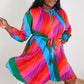 Skies Are Blue Rainbow Rays Pleated Dress -