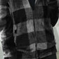 Plaid Zip Up Collared Plush Jacket -
