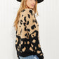 CY Fashion Full Size Leopard V-Neck Fuzzy Sweater -
