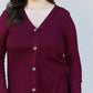 Zenana Autumn Aura Full Size Ribbed Longline Cardigan in Dark Burgundy -