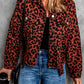 Leopard Print Raw Hem Jacket -