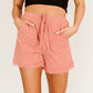 Cotton Bleu Kiss and Make Up Frayed Hem Shorts in Mauve -