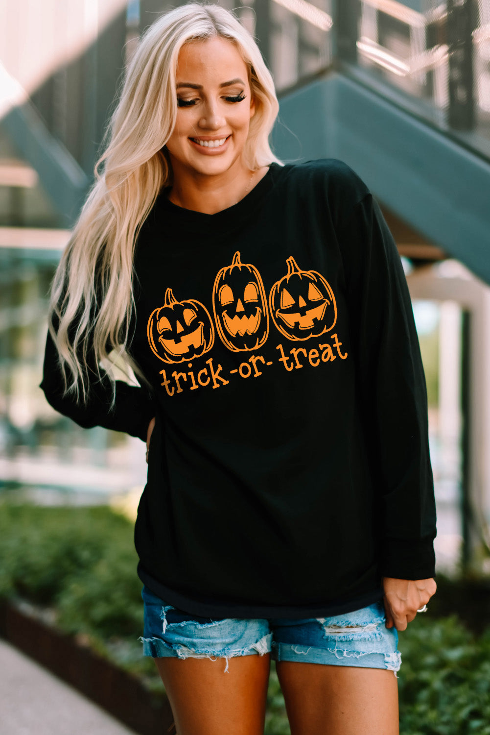 TRICK-OR-TREAT Graphic Halloween Sweatshirt -