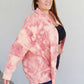 Davi & Dani Peace Sign Tie-Dye Embroidered Patch Shacket -