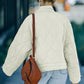Drawstring Dropped Shoulder Quilted Jacket -
