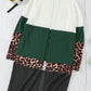 Leopard Color Block Open Front Longline Cardigan -