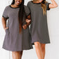 Cotton Bleu Simplicity is Best Full Size Striped T-Shirt Dress in Black -