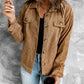 Corduroy Long Sleeve Jacket - Brown / S