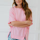 Sew In Love Sippin' Lemonade French Terry Top in Pink -