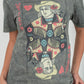 Lotus Fashion Wild West Card Graphic Tee in Stone Grey -