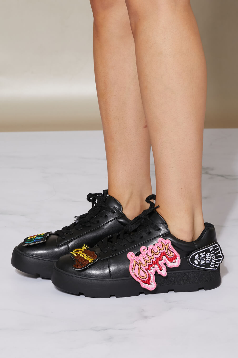 Cape Robbin Make A Statement Applique Detail Sneakers -