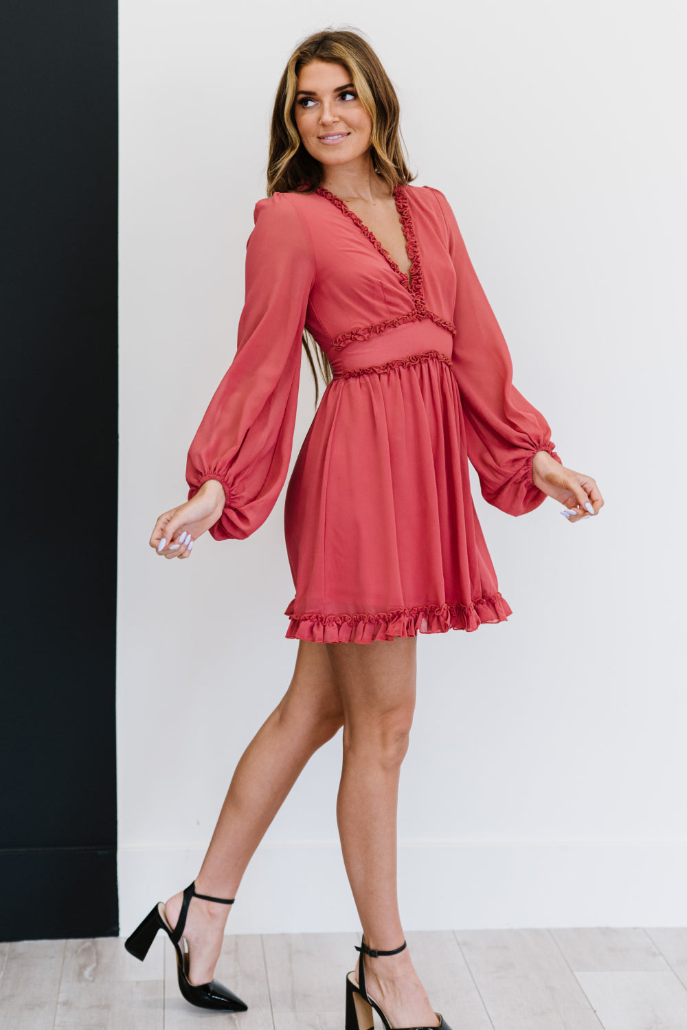 Dress Day Regal Ruffles Mini Dress -