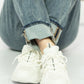 Berness Running Late Chunky Sole Athletic Sneakers in White -