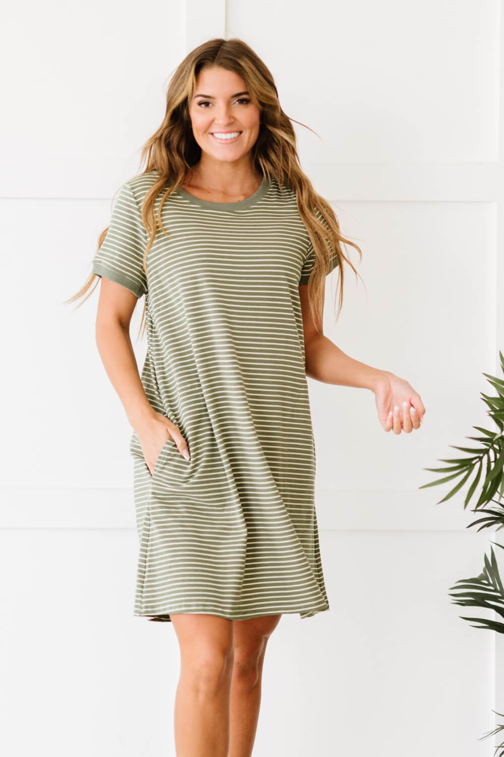 Cotton Bleu Simplicity is Best Striped T-Shirt Dress -