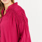 Andree by Unit Delectable Taste Full Size Ruched Detail Button-Down Shirt -
