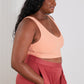 White Birch Sense of It All Cropped V-Neck Tank Top in Coral -