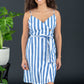 Davi & Dani Never Let Go Striped Sleeveless Dress -