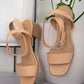 Cityclassified Nothing Better Wide Fit Ankle Strap Low Block Heel Sandals -
