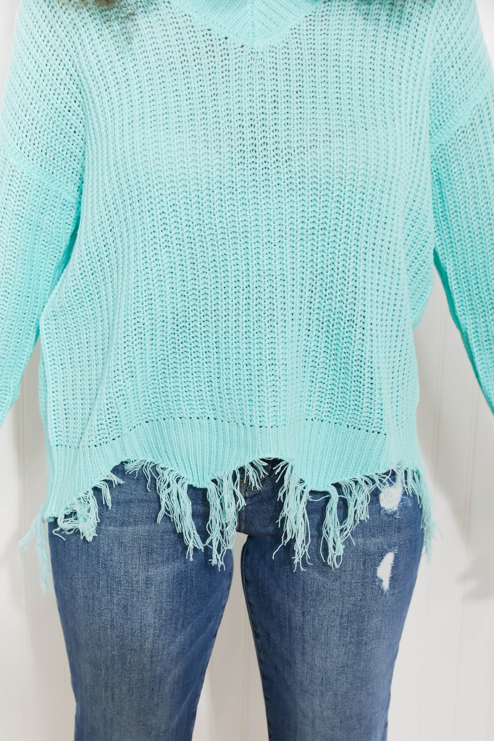 Sew In Love Uptown Girl Distressed Sweater -