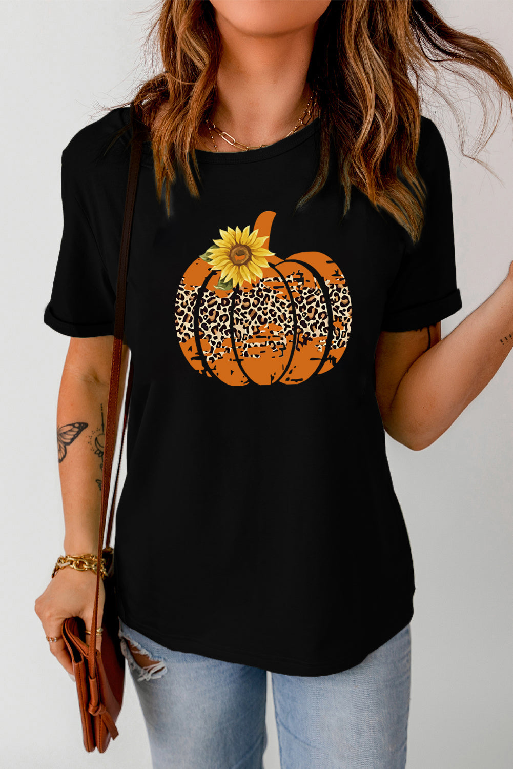 Floral Pumpkin Graphic Tee -