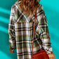 Plaid High-Low Shirt Jacket -