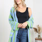 Petal Dew Striped Button-Up Pocket Cardigan -