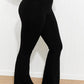 Zenana Let's Get Movin' Raw Hem Flared Yoga Pants -