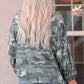Camouflage Buttoned Dropped Shoulder Hoodie -