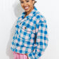 Davi & Dani Just For Show Gingham Teddy Shacket -
