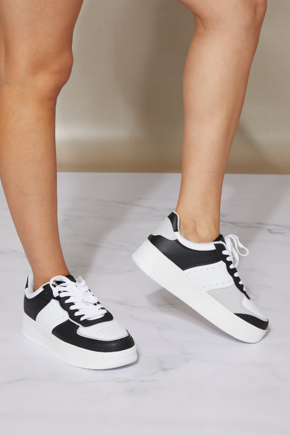 Berness Mile a Minute Platform Sneakers in Black and White -