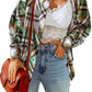 Plaid High-Low Shirt Jacket -