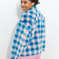 Davi & Dani Just For Show Gingham Teddy Shacket -