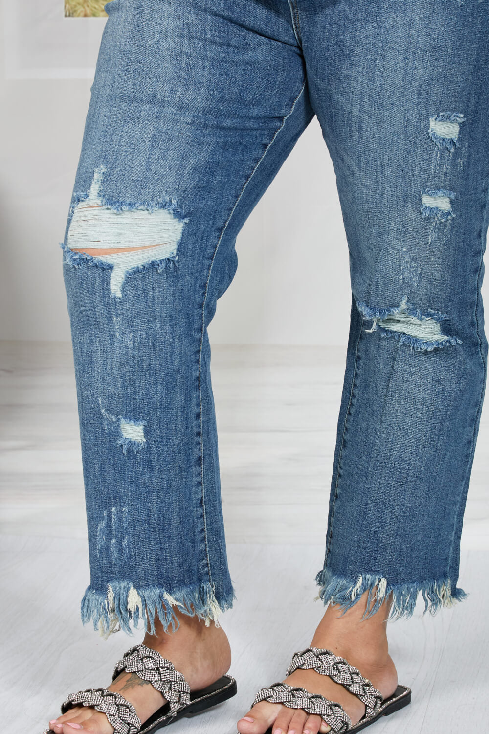 RISEN Undone Chic Straight Leg Jeans -