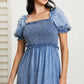 GeeGee Just Wondering Acid Wash Chambray Midi Dress -