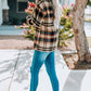 Plaid Button Front Shirt Jacket with Breast Pockets -